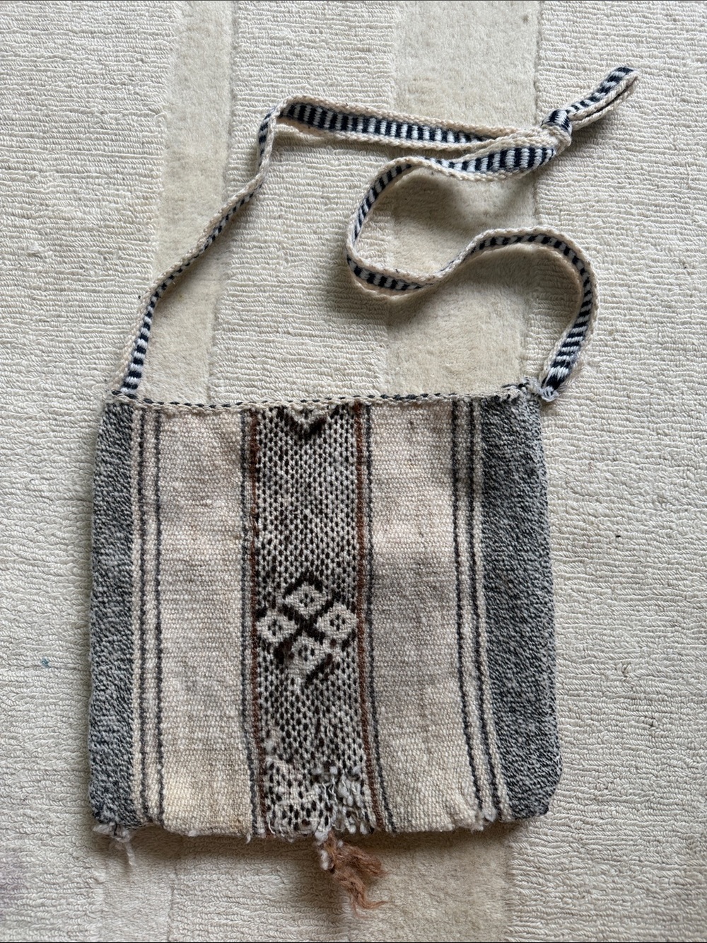 Handwoven wool Stripe Crossbody Bag -